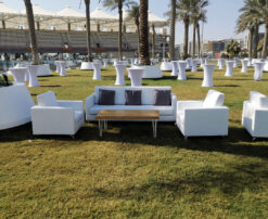 White Sofa, Rectangular Coffee Table