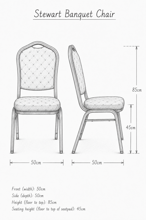 Stewart Banquet Chair Stretch Cover - Black - Image 3