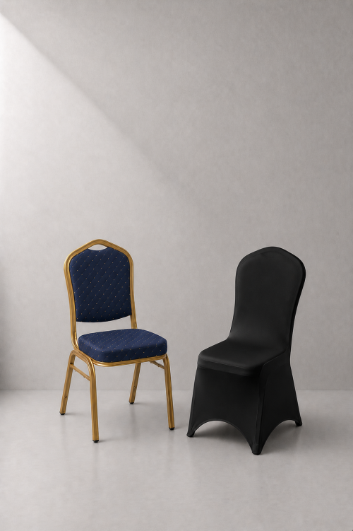 Stewart Banquet Chair Stretch Cover - Black - Image 2