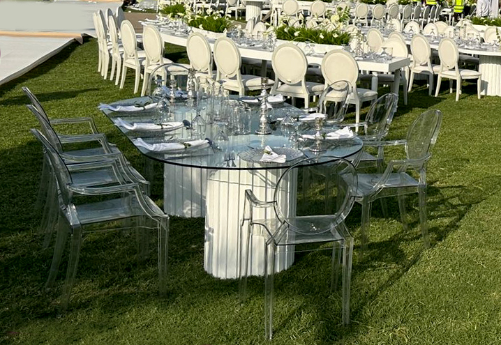 Tuscany Oval Glass Dining Table - Image 3