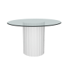 6-Seater Dining Table, Round Glass Dining Table