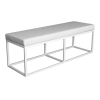 Cushioned White Bench, white leather bench