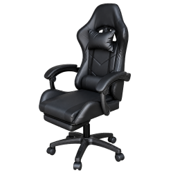 Vortex Reclining Gaming Chair in black with padded armrests, high backrest and wheeled swivel base