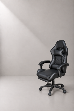 Vortex Reclining Gaming Chair featuring a reclining backrest and retractable footrest, suitable for esports tournaments, gaming events and exhibitions in Dubai and UAE.