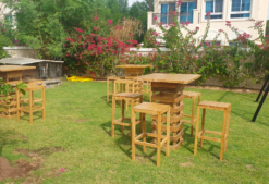 Square Cocktail Table, Wooden High Table, Rustic Cocktail Table, Wooden Bar Stool