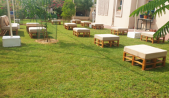 Wooden Sofa, Outdoor Sofa, Ottoman