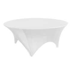 Winchester Round Table White Stretch Cover