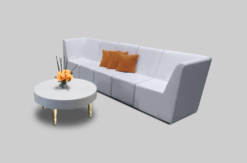 Round Coffee Table, White and Gold Coffee Table
