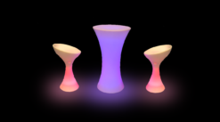Round LED Cocktail Table, LED Chairs