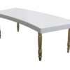 Curved Dining Table, White and Gold Curved Dining Table