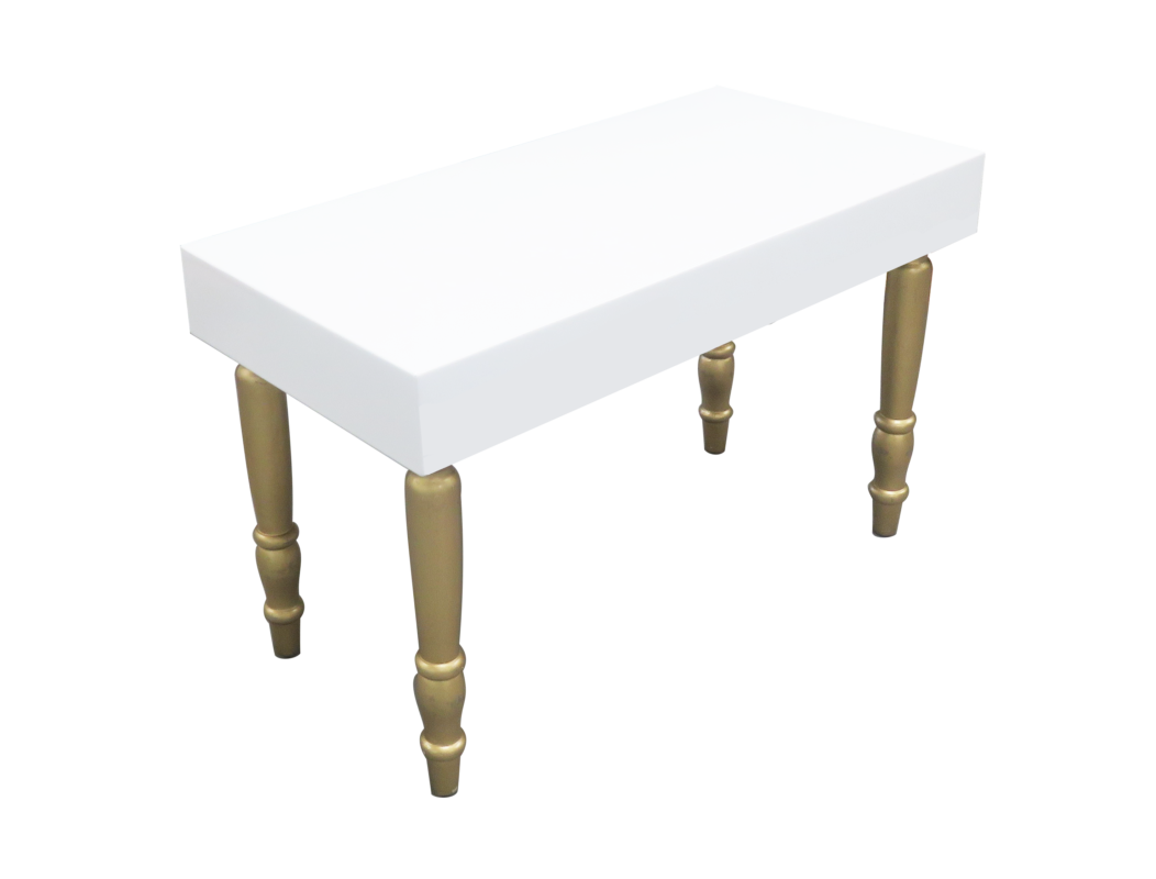 Avalon Rectangular Gold Dining Table - | Areeka Event Rentals