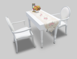Rectangular Dining Table, White Rectangular Dining Table, Dior Armchair, White Armchair, White Dining Armchair