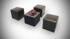 Black Square Pouffe, Black Cube Coffee Table