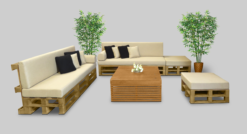 Wooden Sofa, Outdoor Sofa, Ottoman, 2 Seater Wooden Sofa, 3 Seater Wooden Sofa, Braun Square Coffee Table