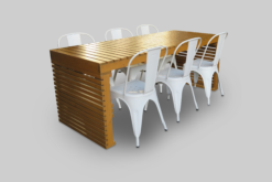 Palette Dining Table, Wooden Dining Table, Outdoor Dining Table, 6 Seater Dining Table, Metal Dining Chair, White Metal Dining Chair