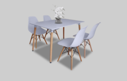 Scandinavian Rectangular Dining Table with Scandinavian Chairs