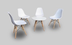 Round Coffee Table, White Round Coffee Table, White Chair, White Dining Chair