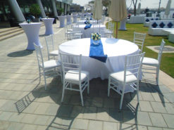 White Dining Chair, Chiavari Chair, Tiffany Chair, Round Dining Table